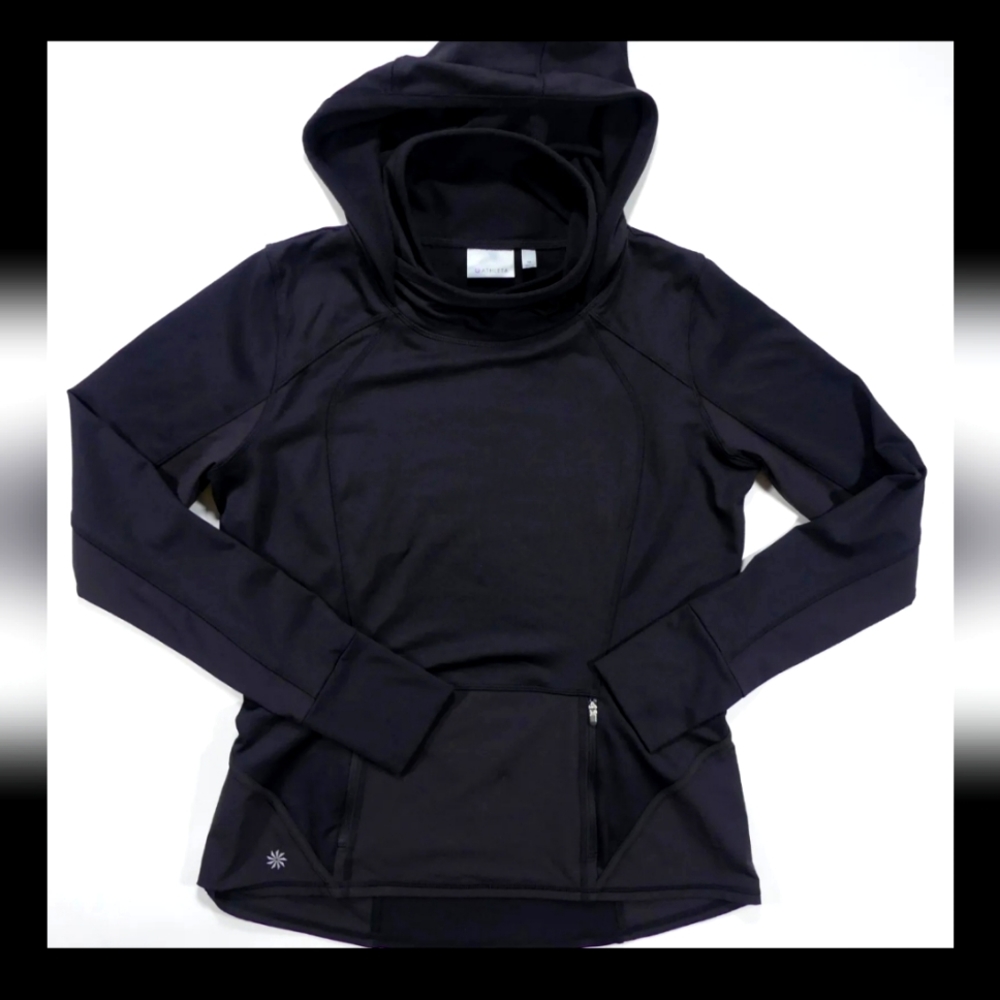 Athleta Plush Tech 3.0 Cowl Neck Hoodie Small Black